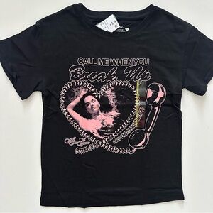 Selena Gomez Black Tee with Pink Graphic Size S